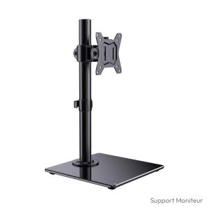 Pied d'écran pc ErGear socle verre trempé 13-32 pouces VESA 75 100 mm
