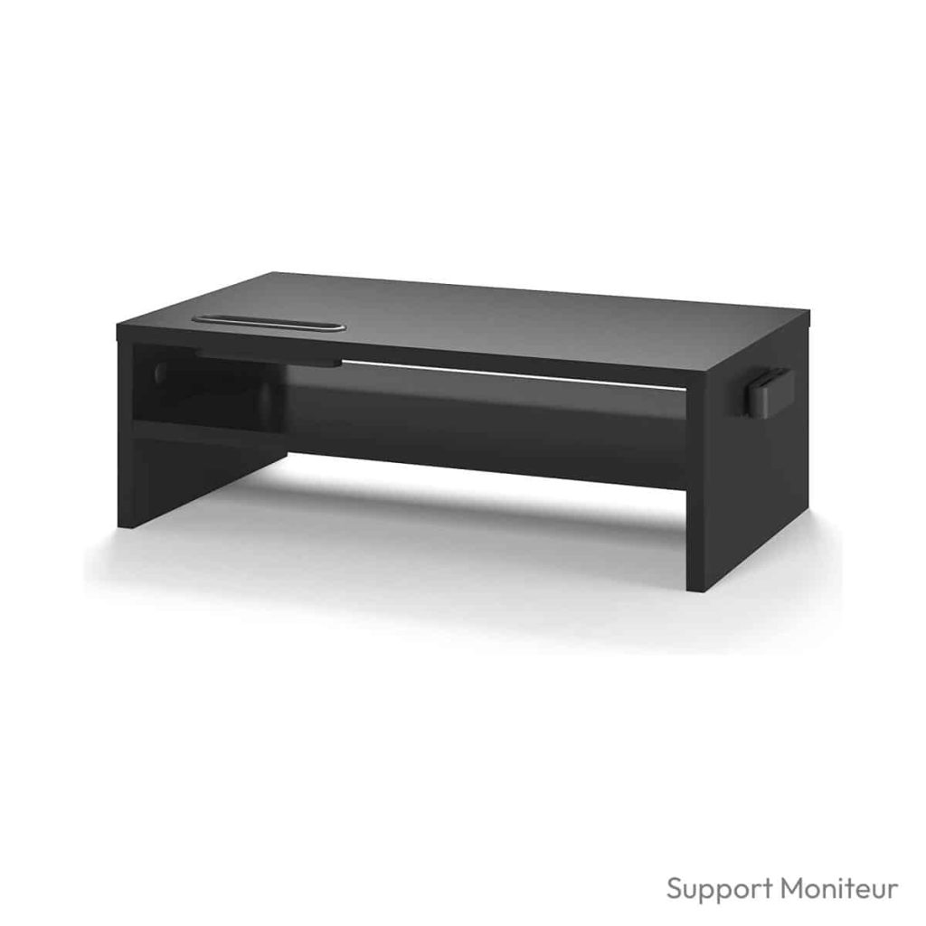 Rehausseur écran BONTEC bois noir 2 niveaux 420 mm