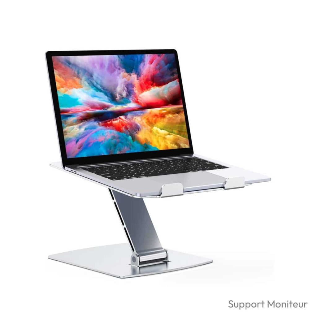 Rehausseur pc portable Glangeh aluminium pliable 10-16 pouces