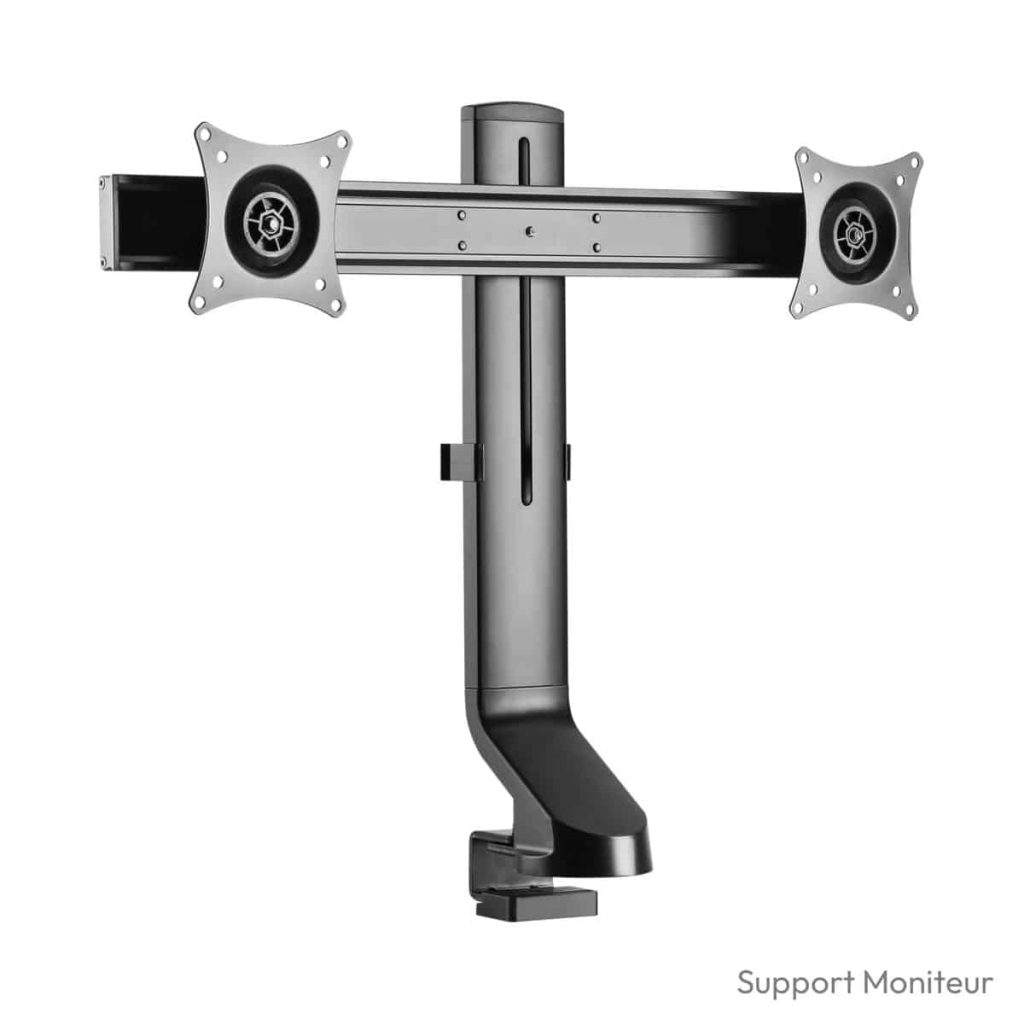 Support deux écran pc RICOO TS3811 double bras orientable VESA 75x75 100x100