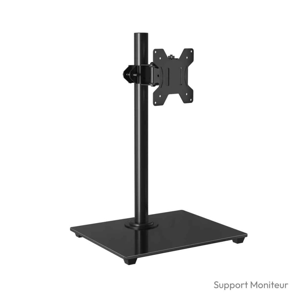 Support écran pc sur pied BONTEC socle verre trempé 13-32 pouces 10 kg