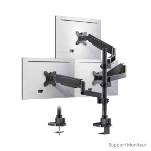 Support écran pc triple PUTORSEN 3 bras pivotant VESA 75 100 mm 9 kg