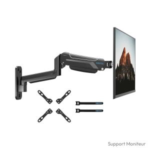 Support mural écran pc BONTEC à ressort à gaz 13-42 pouces 9 kg VESA 200x200