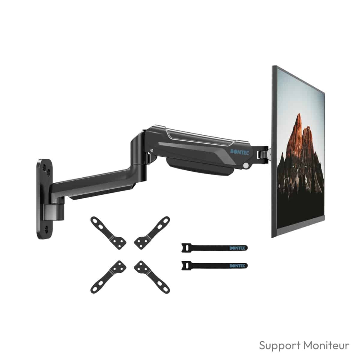 Support mural écran pc BONTEC à ressort à gaz 13-42 pouces 9 kg VESA 200x200