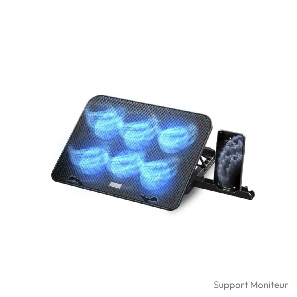 Support pour pc portable NK Base de Refroidissement 6 ventilateurs 12-17