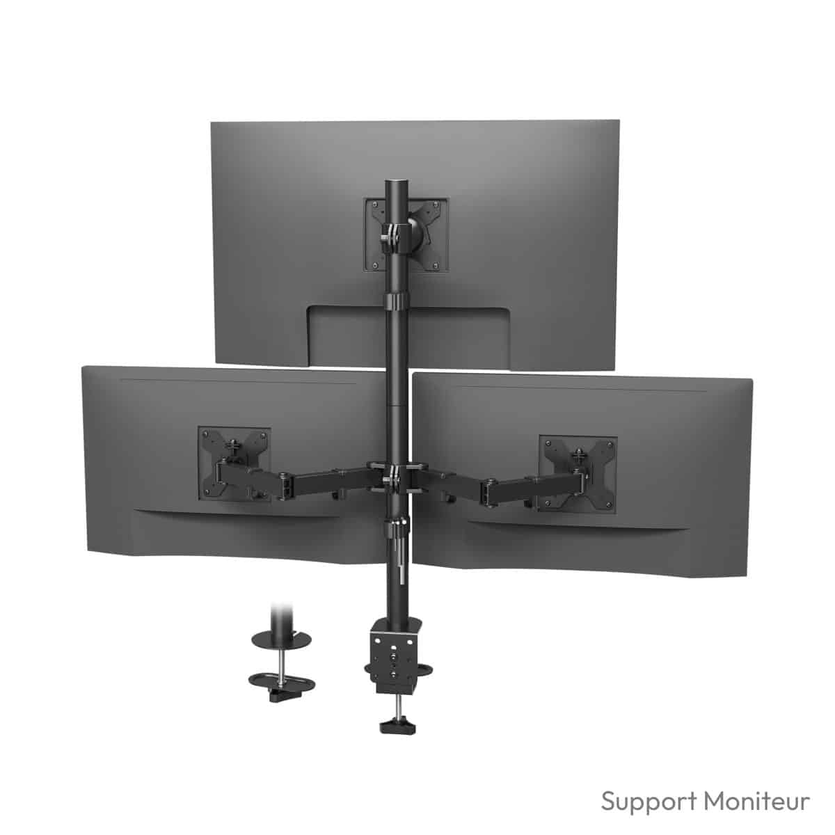 Support triple écran BONTEC 3 écrans jusqu'à 32 pouces 10 kg par bras