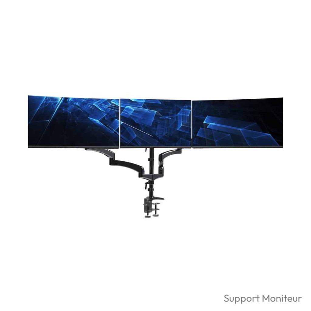Support triple écran pc Vivo STAND-V300G triple articulé à gaz 32 pouces